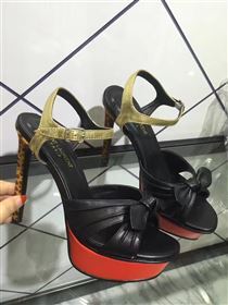 YSL tribute heels sandals tri-black shoes 4155