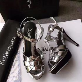 YSL tribute heels sandals silver paint shoes 4157