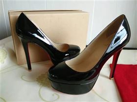 Christian Louboutin 13cm heels sandals black soled red shoes 4164