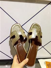 Hermes slipper sandals gold dark shoes 4100