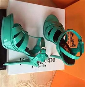 YSL tribute heels sandals green paint shoes 4117
