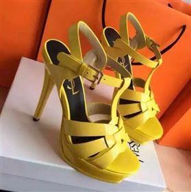 YSL tribute heels sandals yellow paint shoes 4122