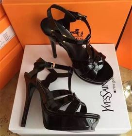 YSL tribute heels sandals black paint shoes 4127