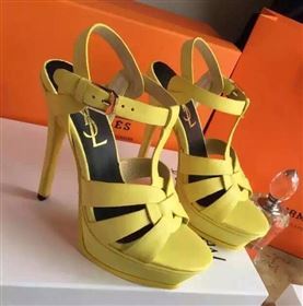 YSL tribute heels sandals yellow calfskin smooth shoes 4132