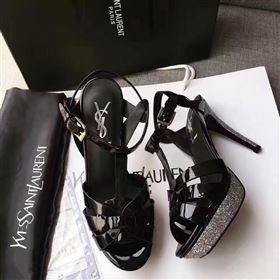 YSL tribute paint black sandals heels shoes 4133