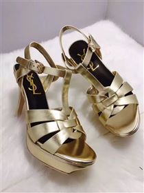 YSL tribute heels sandals calfskin gold shoes 4138