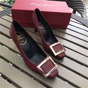 Roger Vivier RV wine heels shoes 4244