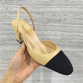 chaneI heels tan black v Shoes 4262