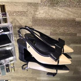 Chanel heels light tan black v Shoes 4263