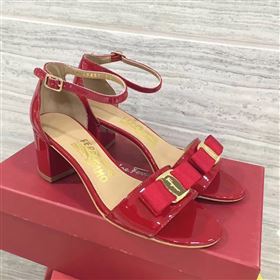 Ferragamo heels sandals red paint shoes 4267