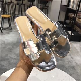 Hermes paint silver sandals shoes 4275