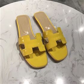Hermes paint yellow sandals shoes 4276