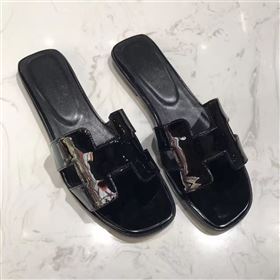Hermes paint black sandals shoes 4279
