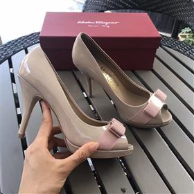Ferragamo 9.5cm heels nude sandals shoes 4286