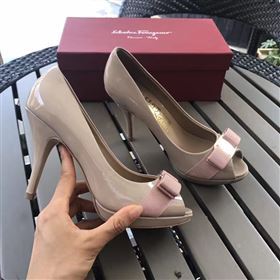 Ferragamo 9.5cm heels nude sandals shoes 4286