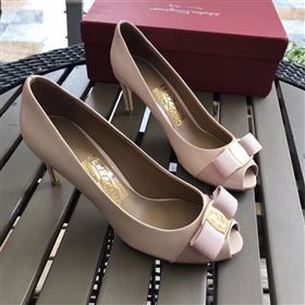 Ferragamo 7cm heels sandals nude paint shoes 4291