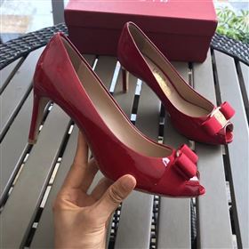 Ferragamo 7cm heels sandals red paint shoes 4293