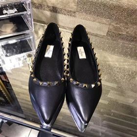 Valentino black sandals flat shoes 4221