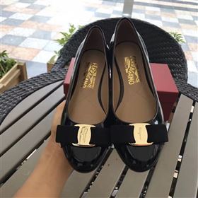 Ferragamo paint flats black shoes 4230