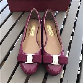 Ferragamo wine flats paint shoes 4232