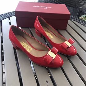 Ferragamo 3.5cm heels sandals red paint shoes 4342