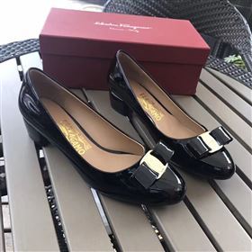 Ferragamo 3.5cm heels sandals black paint shoes 4344