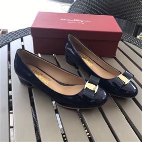 Ferragamo 3.5cm heels sandals black paint shoes 4346