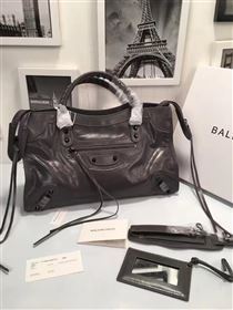 Balenciaga city large gray dark bag 4366