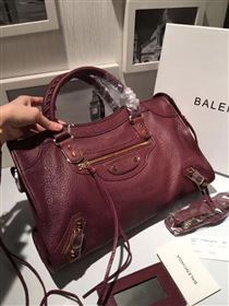 Balenciaga city large wine goatskin bag 4372