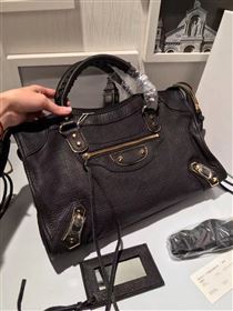 Balenciaga city large black goatskin bag 4373