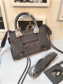 Balenciaga city mini goatskin gray dark bag 4374