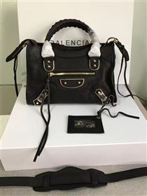 Balenciaga city small goatskin black bag 4376