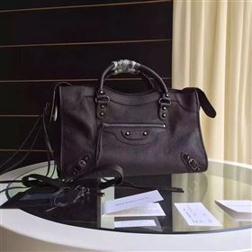 Balenciaga city large black goatskin bag 4381