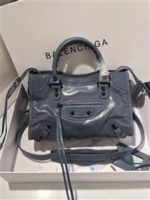 Balenciaga city small blue gray bag 4382