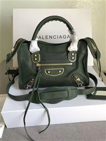 Balenciaga city green goatskin small bag 4383