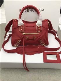 Balenciaga city mini red goatskin bag 4387