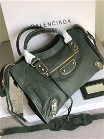 Balenciaga city green goatskin large bag 4388