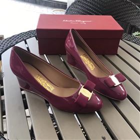 Ferragamo 6cm heels wine sandals shoes 4308