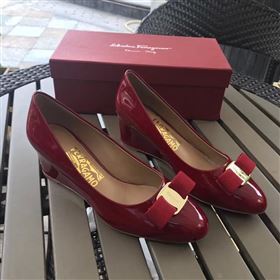 Ferragamo 6cm heels red sandals shoes 4309