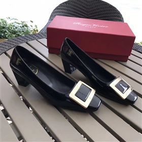 Roger Vivier RV 4.5cm heels black sandals shoes 4323