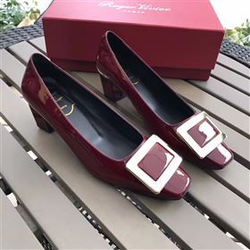 Roger Vivier RV 4.5cm heels wine sandals shoes 4324