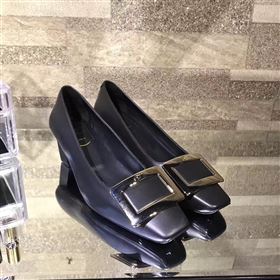 Roger Vivier RV 4.5cm heels black sandals shoes 4326