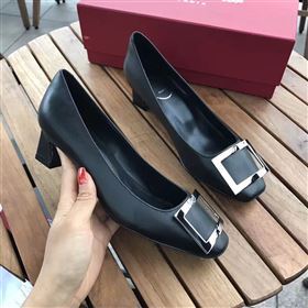 Roger Vivier RV 4.5cm black sandals heels shoes 4332