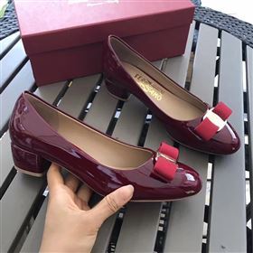 Ferragamo 3.5cm heels wine sandals shoes 4335