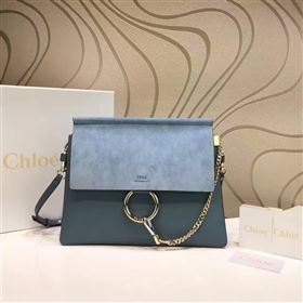 Chloe large faye light blue tote shoulder bag 4445