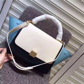 Celine tri-colors black Trapeze white bag 4470