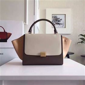 Celine tri-colors cream Trapeze tan bag 4473