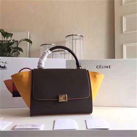 Celine tri-colors black v Trapeze yellow bag 4491
