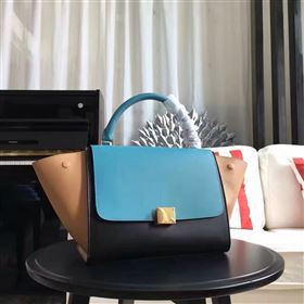 Celine tri-colors blue Trapeze black bag 4492