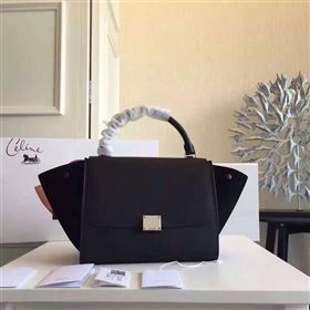 Celine tri-colors suede Trapeze black bag 4493